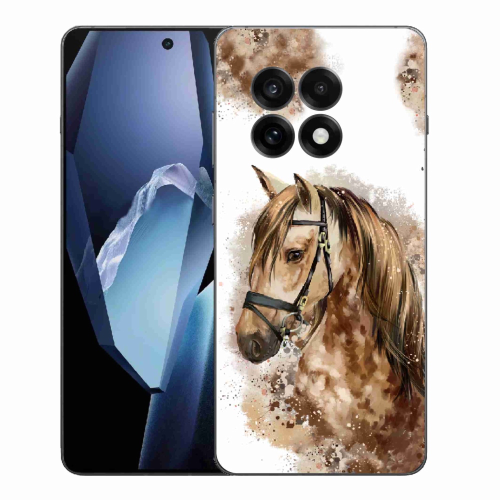 Zselés tok mmCase a One Plus 13R készülékhez - barna rajzfilm ló