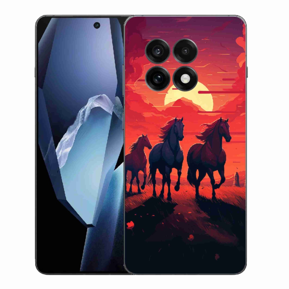 Zselés borítás mmCase a One Plus 13R-hez - lovak és naplemente