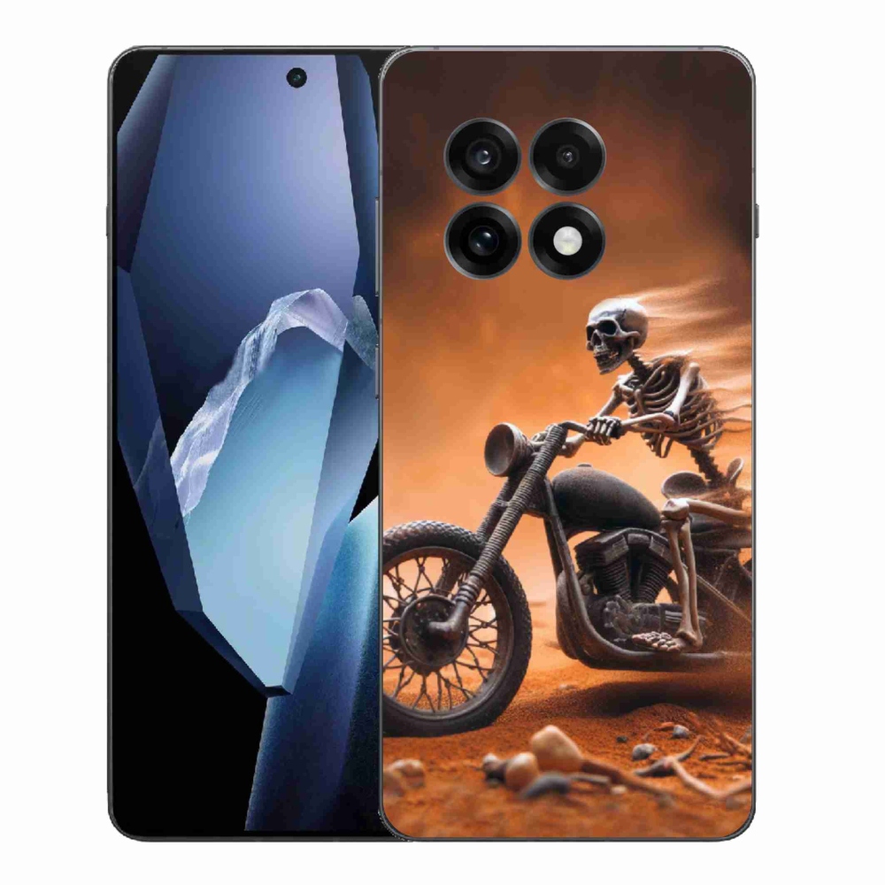 Zselés borítás mmCase a One Plus 13R-hez - csontváz motorkerékpáron