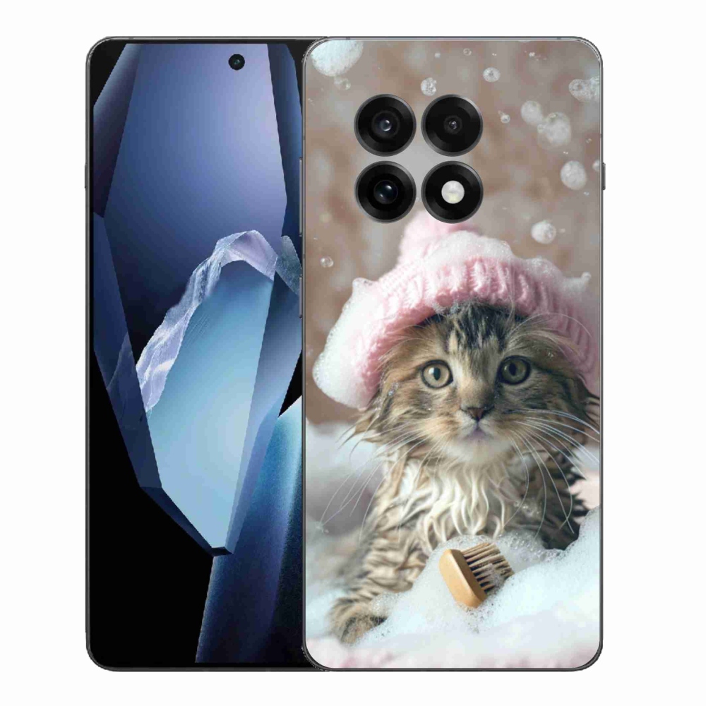 Zselés borítás mmCase a One Plus 13R-hez - cica és fürdő
