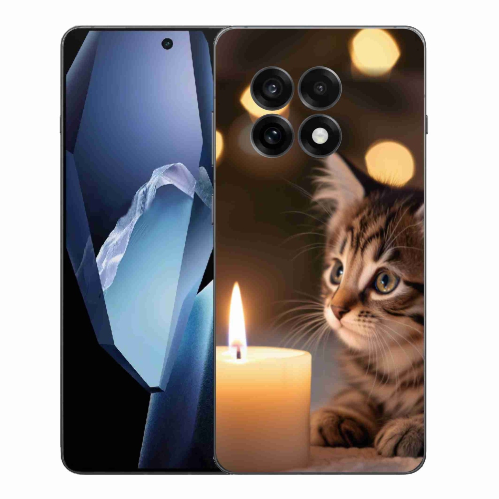 Zselés borítás mmCase a One Plus 13R készülékhez - cica és gyertya