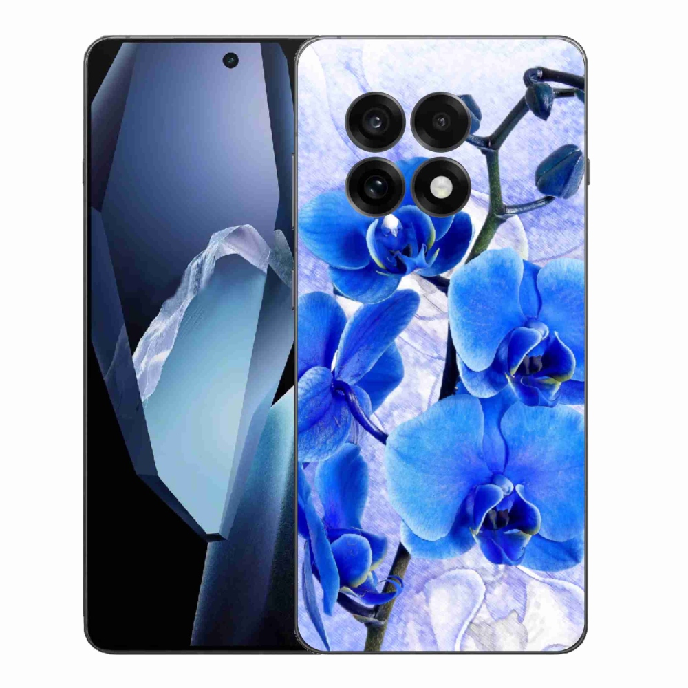 Zselés tok mmCase One Plus 13R készülékhez - kék virágok