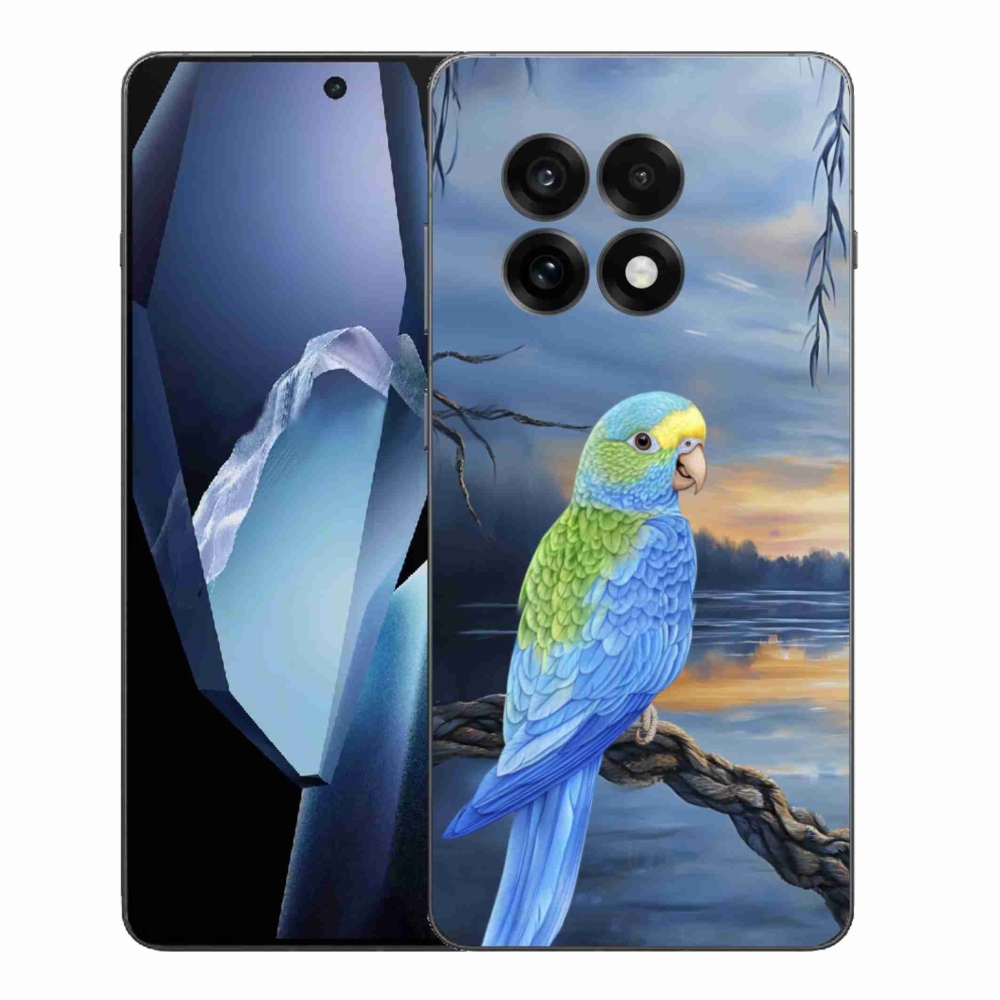 Zselés tok mmCase One Plus 13R készülékhez - kék papagáj