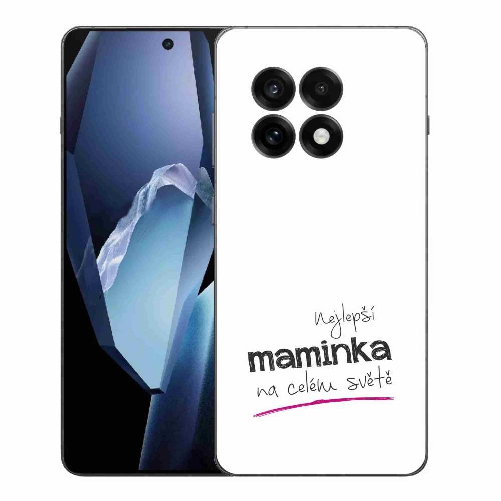 Gél borítás mmCase a One Plus 13R-en - legjobb anya 4 fehér háttérrel