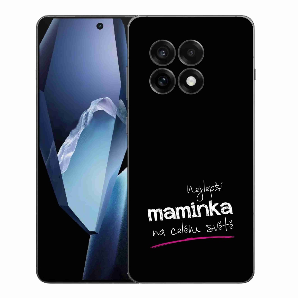 Gél borítás mmCase a One Plus 13R-en - legjobb anya 4 fekete háttérrel