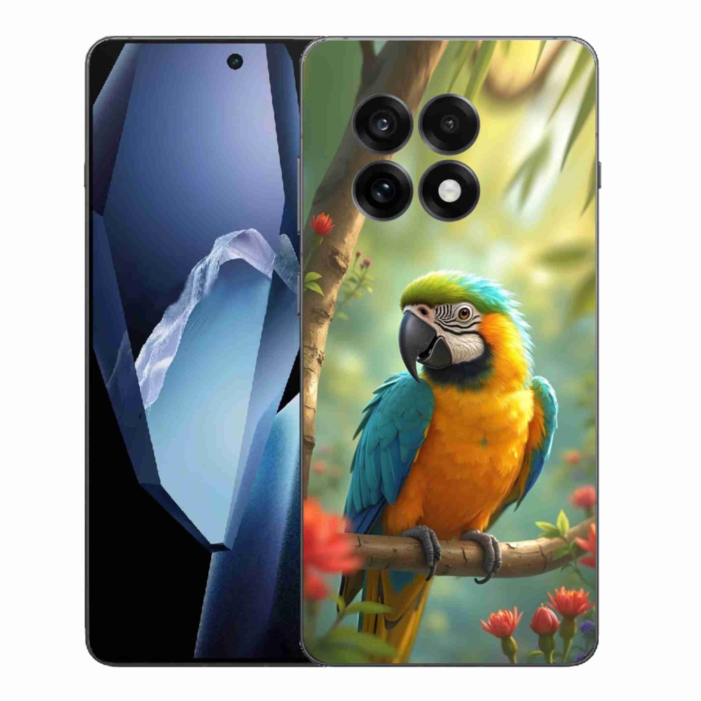 Zselés borítás mmCase One Plus 13R készülékhez - papagáj ara kék és sárga