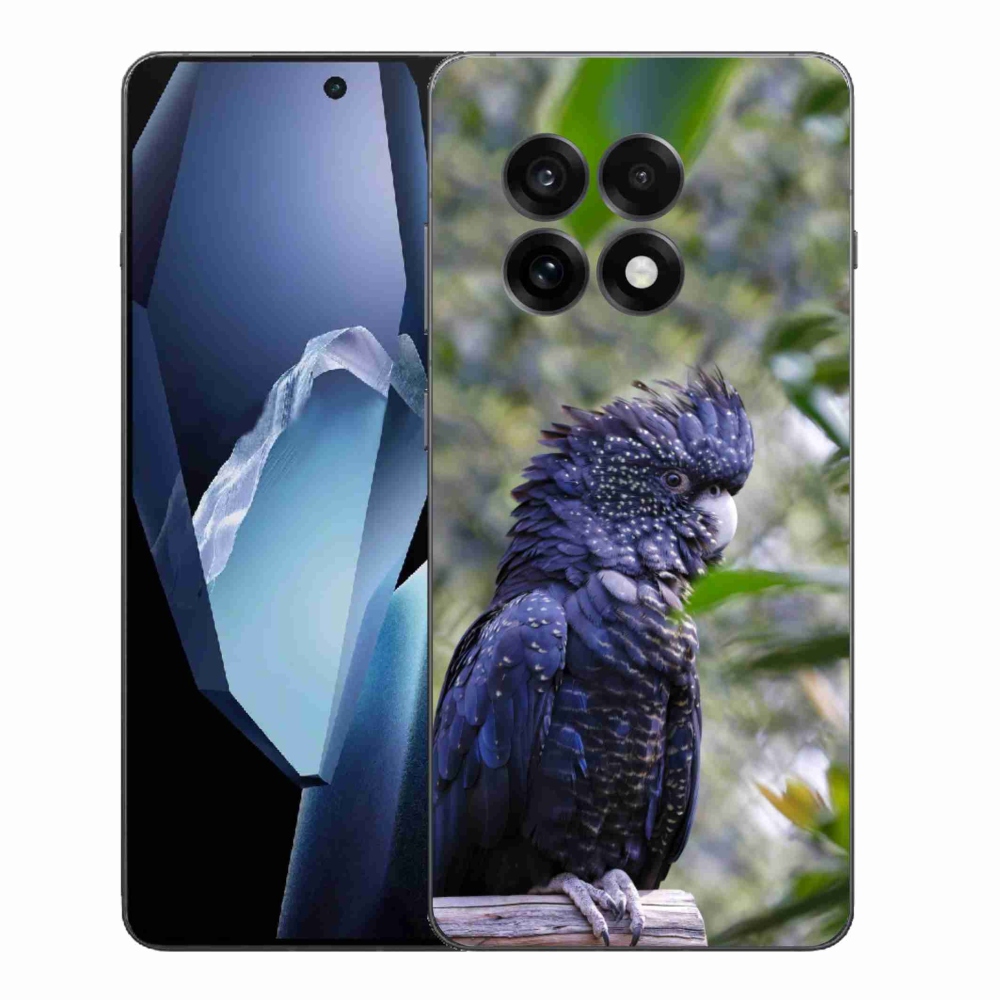 Zselés borítás mmCase a One Plus 13R készülékhez - papagáj kakadu fekete