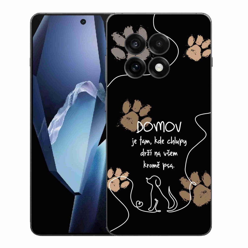 Zselés borító mmCase One Plus 13R tokhoz - kutya motívum fekete háttérrel