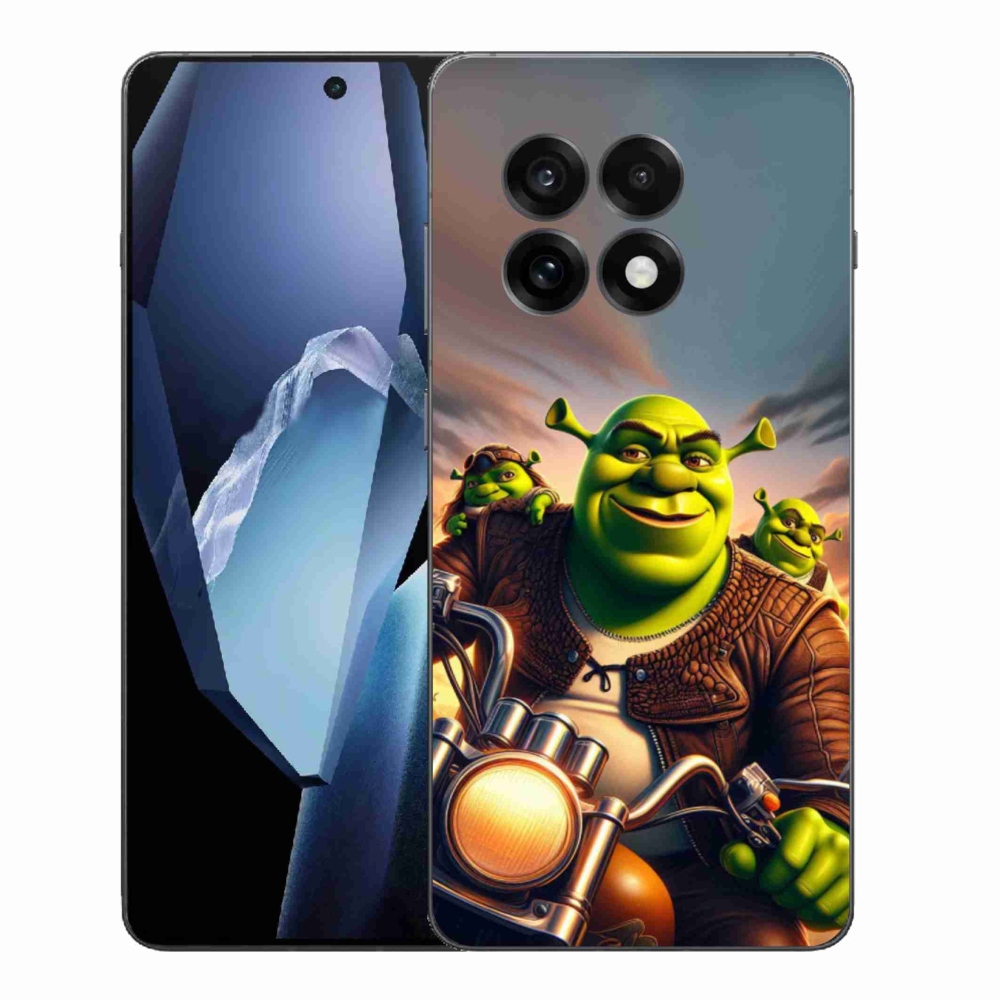 Gél borítás mmCase for One Plus 13R - Shrek egy motorkerékpáron