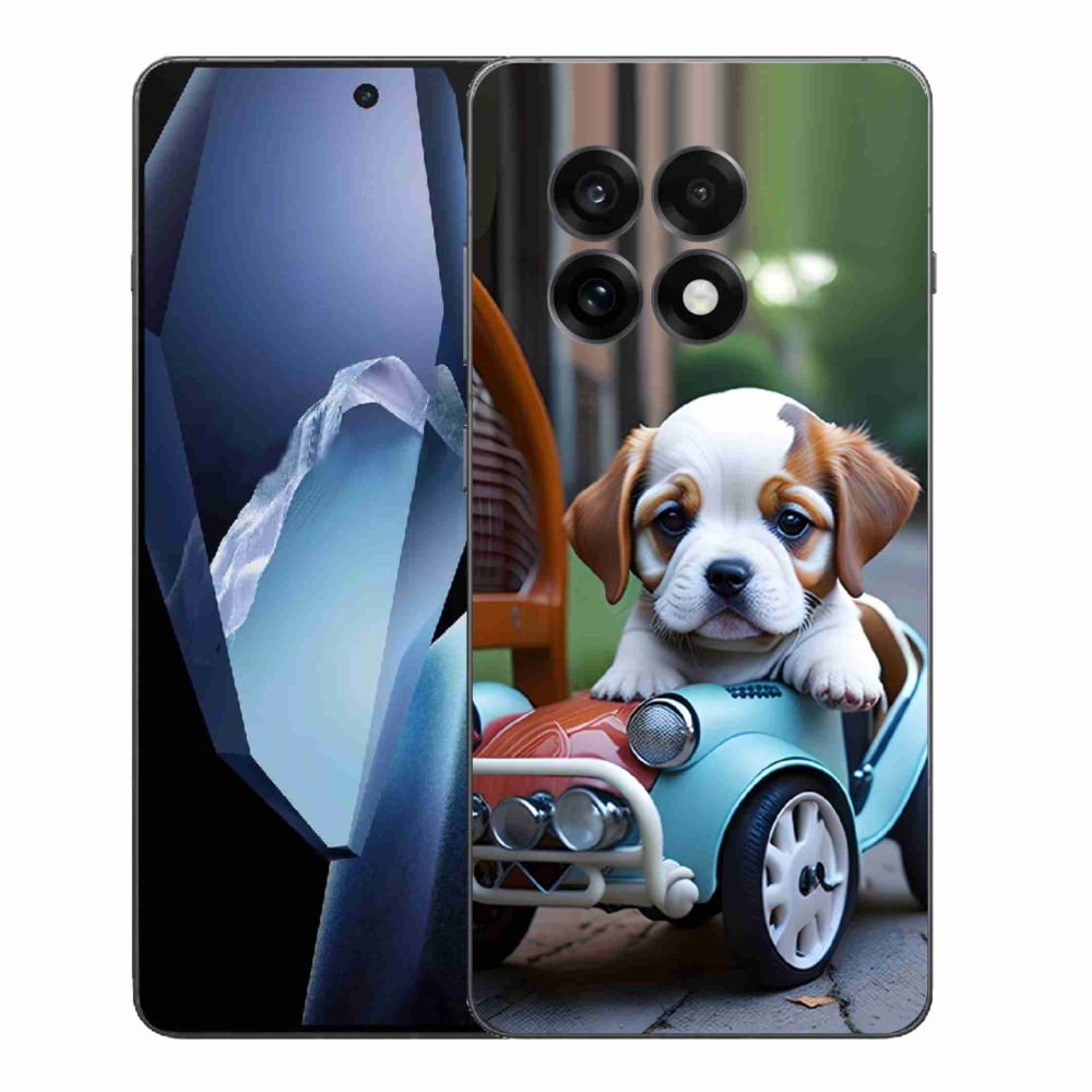 Gél borítás mmCase a One Plus 13R-hez - kiskutya retro autóban