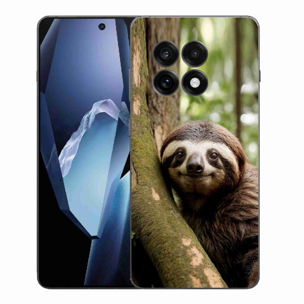Zselés borítás mmCase a One Plus 13R készülékhez - mosolygó lajhár