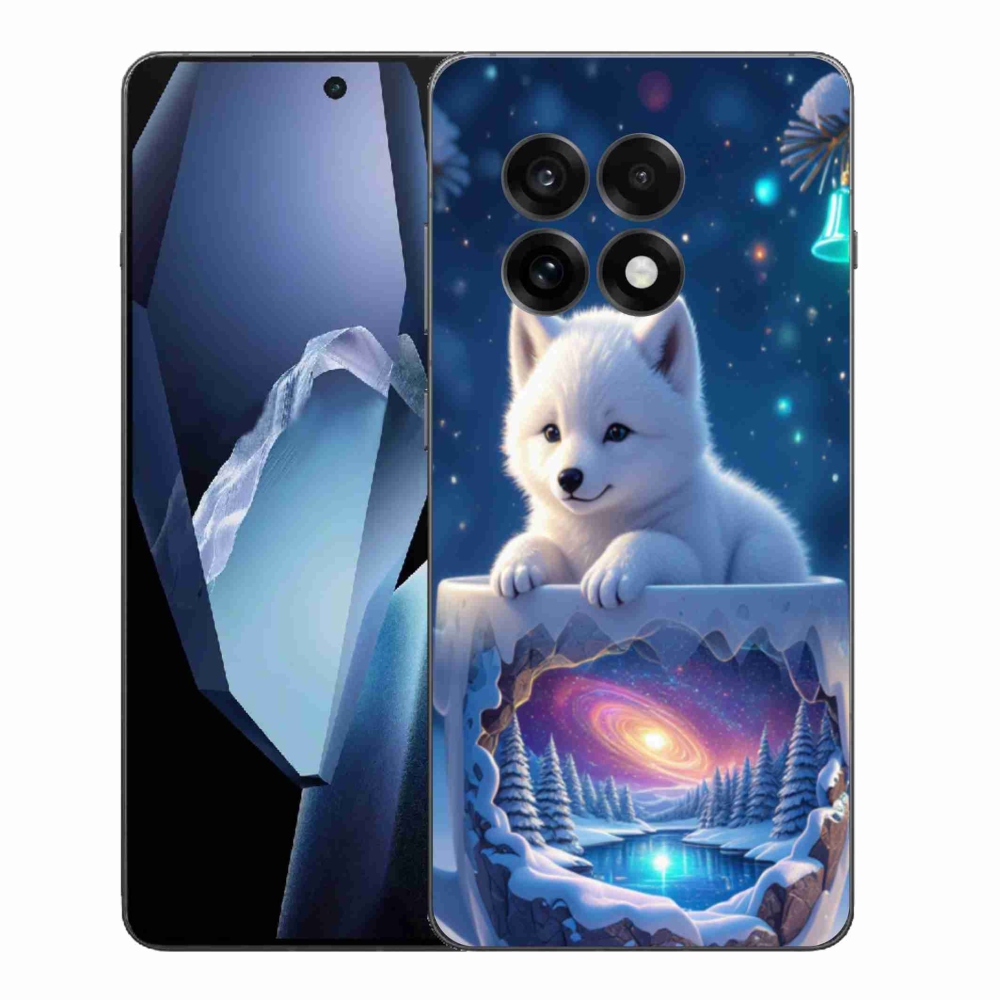 Zselés borítás mmCase a One Plus 13R-hez - Karácsonyi kölyökkutyakölyök