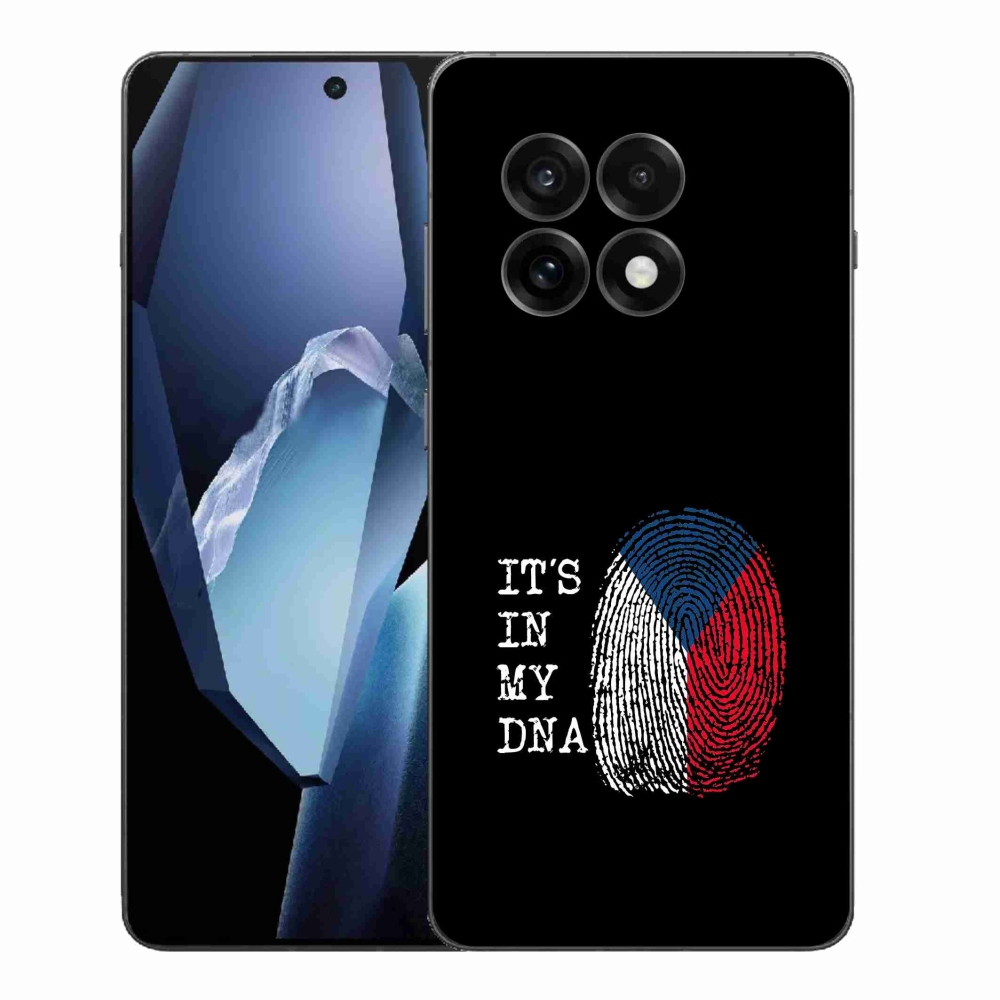 Gél védőhuzat mmCase on One Plus 13R - zászlós ujjlenyomat fekete háttérrel