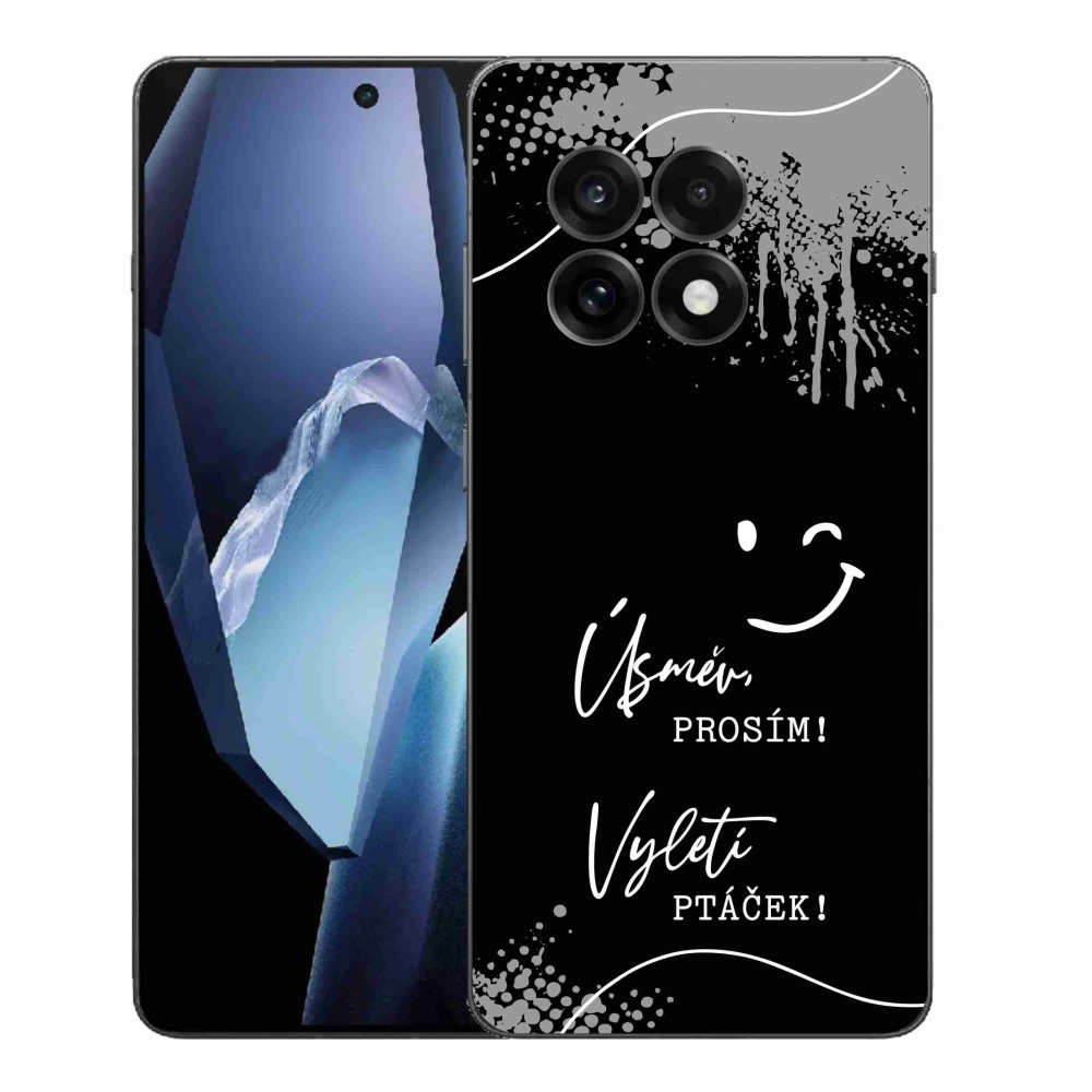 Gél borító mmCase One Plus 13R - vicces szöveg 4 fekete háttérrel