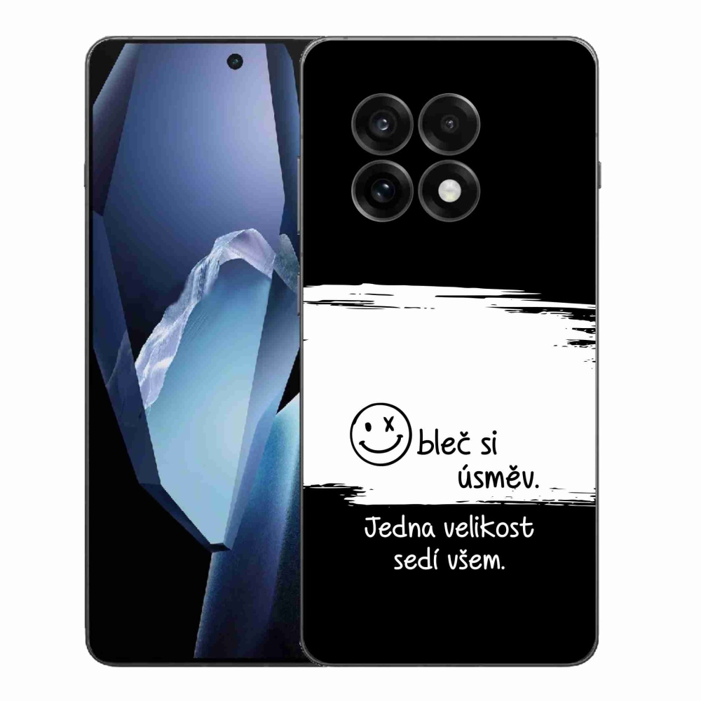 Gél borító mmCase a One Plus 13R készülékhez - vicces szöveg 8 fekete-fehér háttérrel