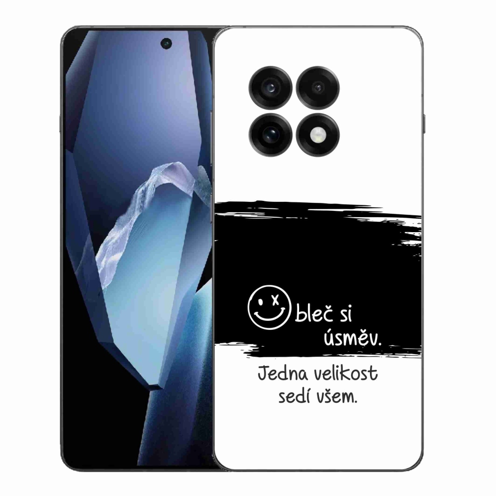 Gél borító mmCase a One Plus 13R készülékre - vicces szöveg 8 fekete-fehér háttérrel