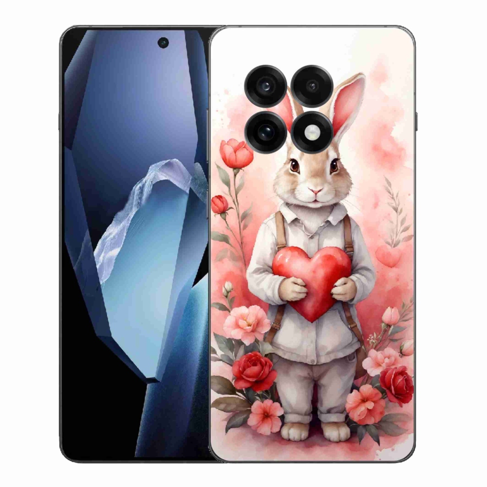 Zselés borítás mmCase a One Plus 13R készülékhez - nyúl szívvel