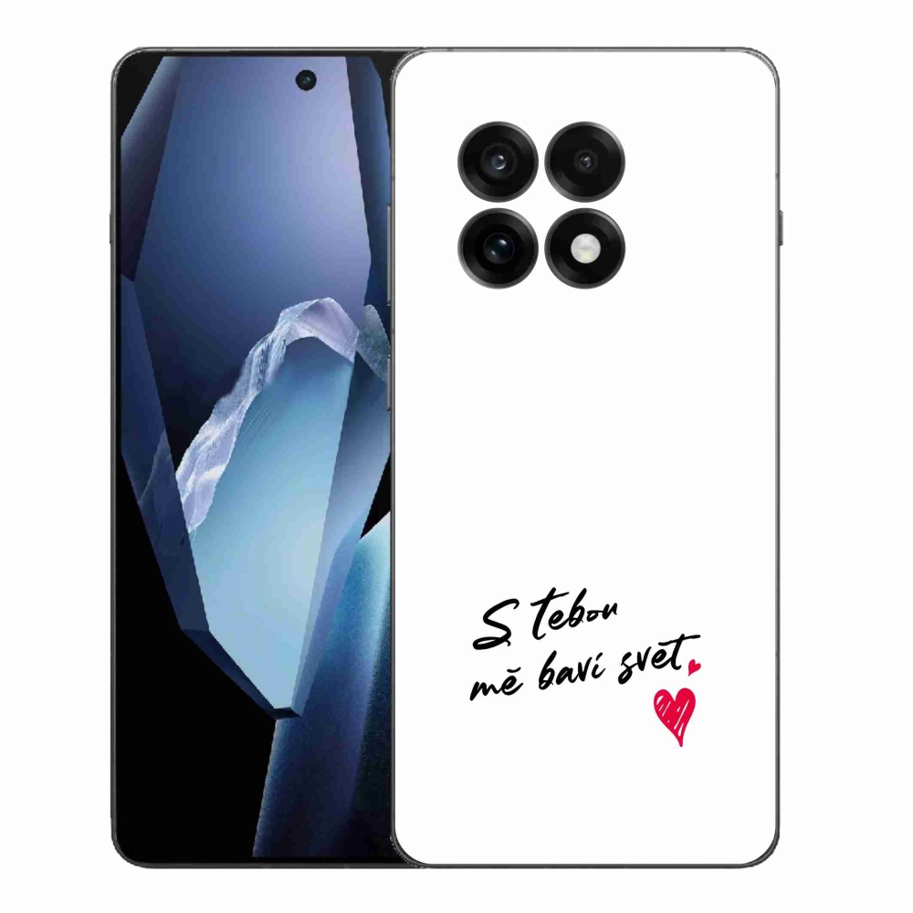 Gél borító mmCase a One Plus 13R készülékre - szerelmes szöveg 1 fehér háttér
