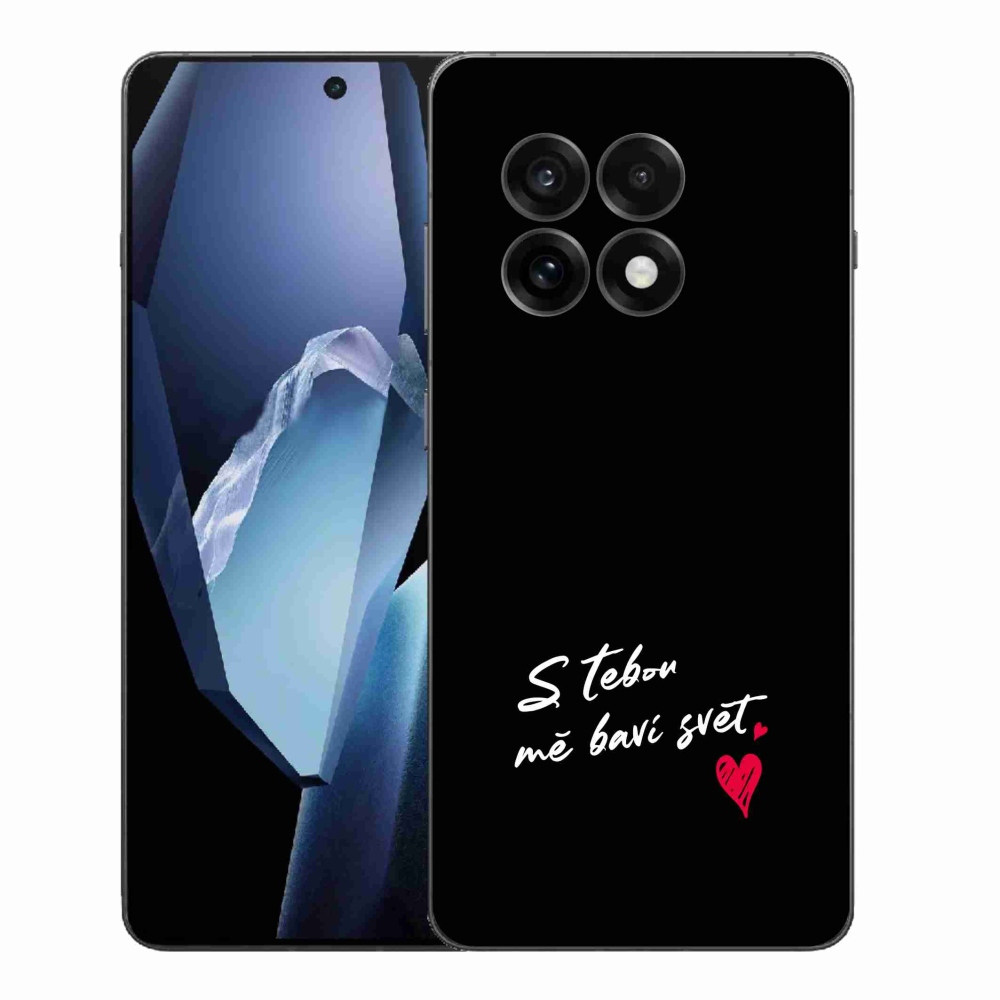 Gél borító mmCase a One Plus 13R készülékre - szerelmes szöveg 1 fekete háttér