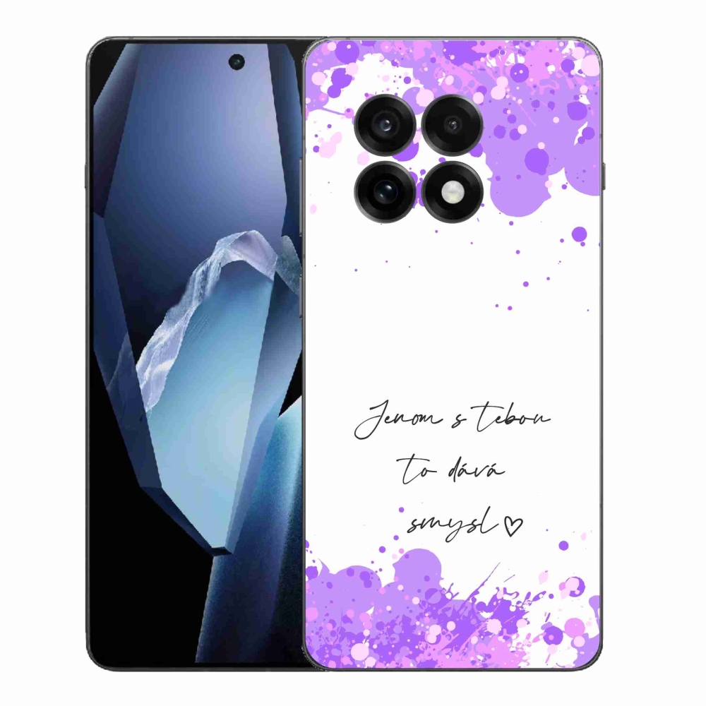 Gél borító mmCase One Plus 13R - szerelem szöveg fehér háttérrel