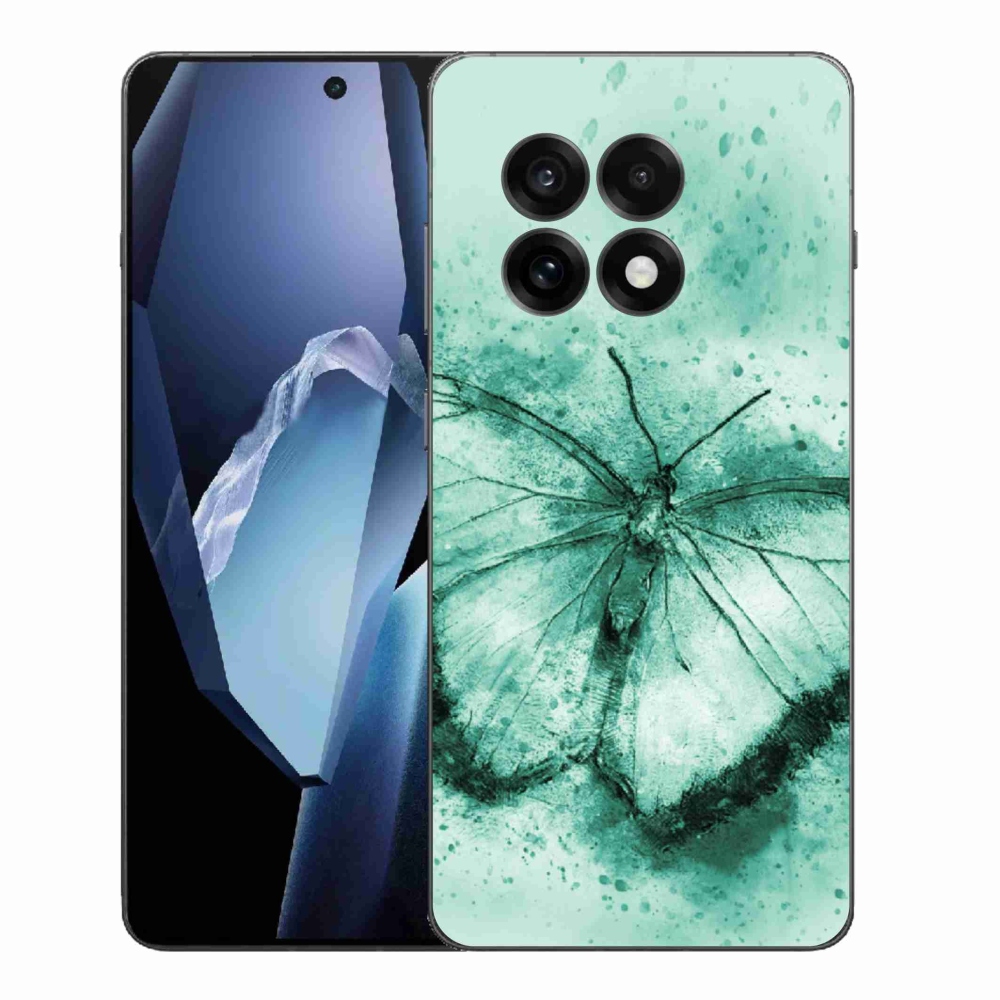 Zselés tok mmCase a One Plus 13R készülékhez - zöld pillangó