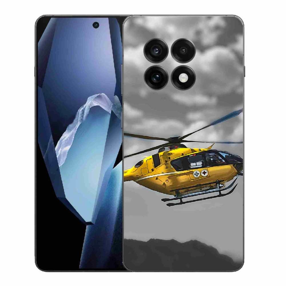 Zselés tok mmCase One Plus 13R készülékhez - sárga helikopter