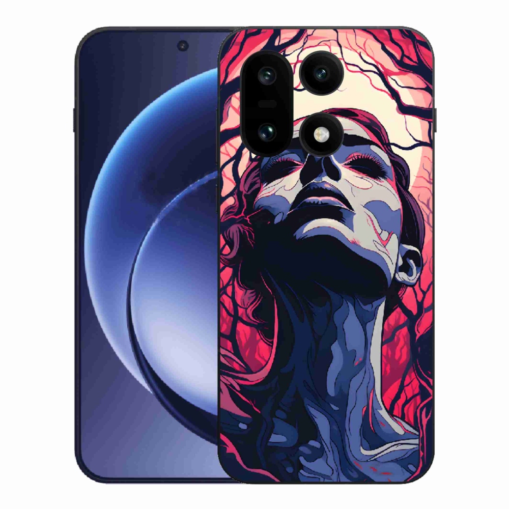 Zselés borítás mmCase a One Plus 15-ön - absztrakt arc