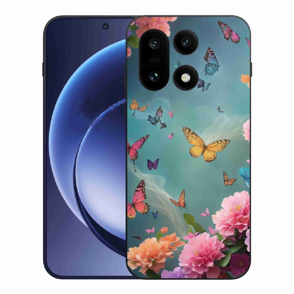 Zselés borítás mmCase a One Plus 15 készülékhez - színes virágok és pillangók