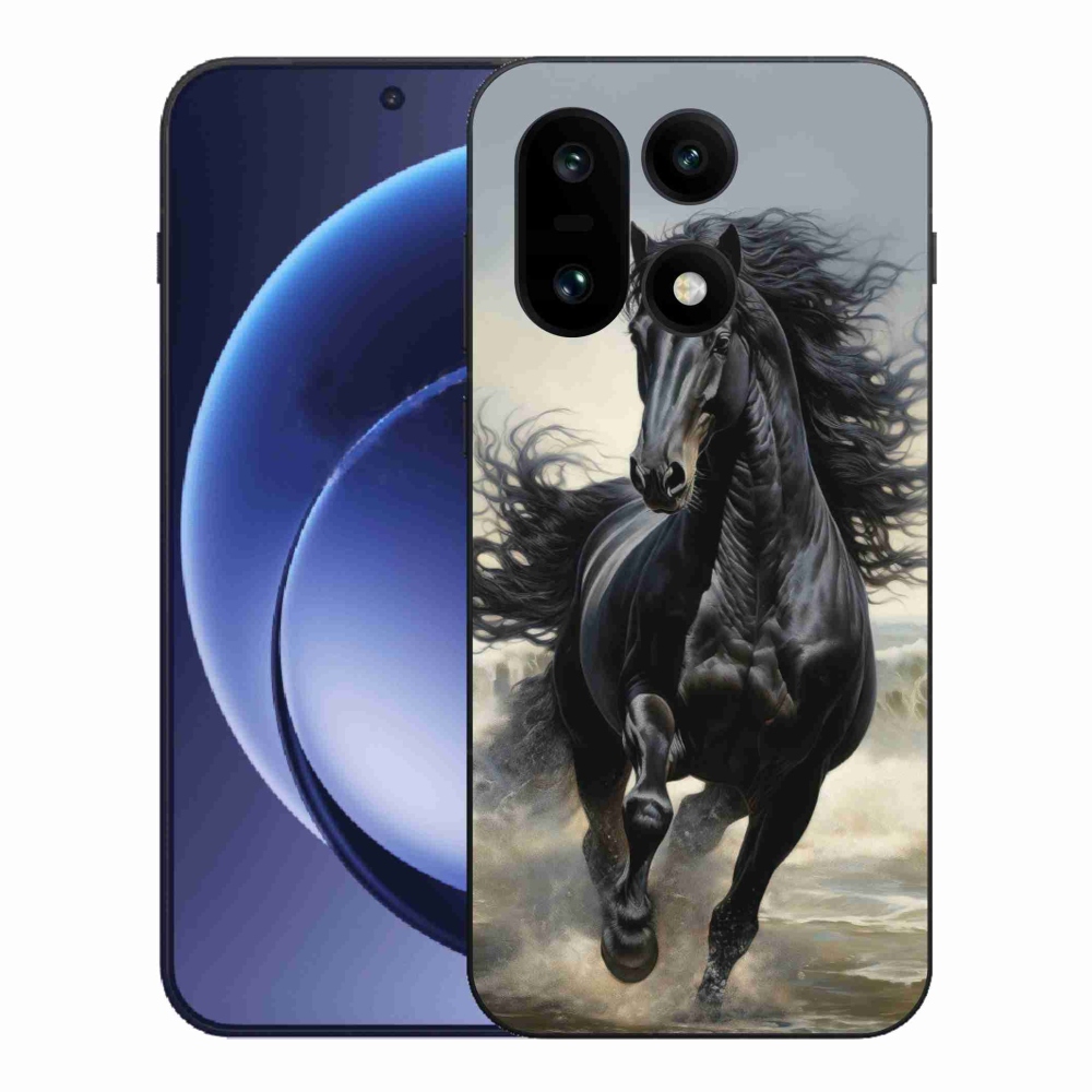 Zselés borítás mmCase a One Plus 15-öshöz - futó fekete ló