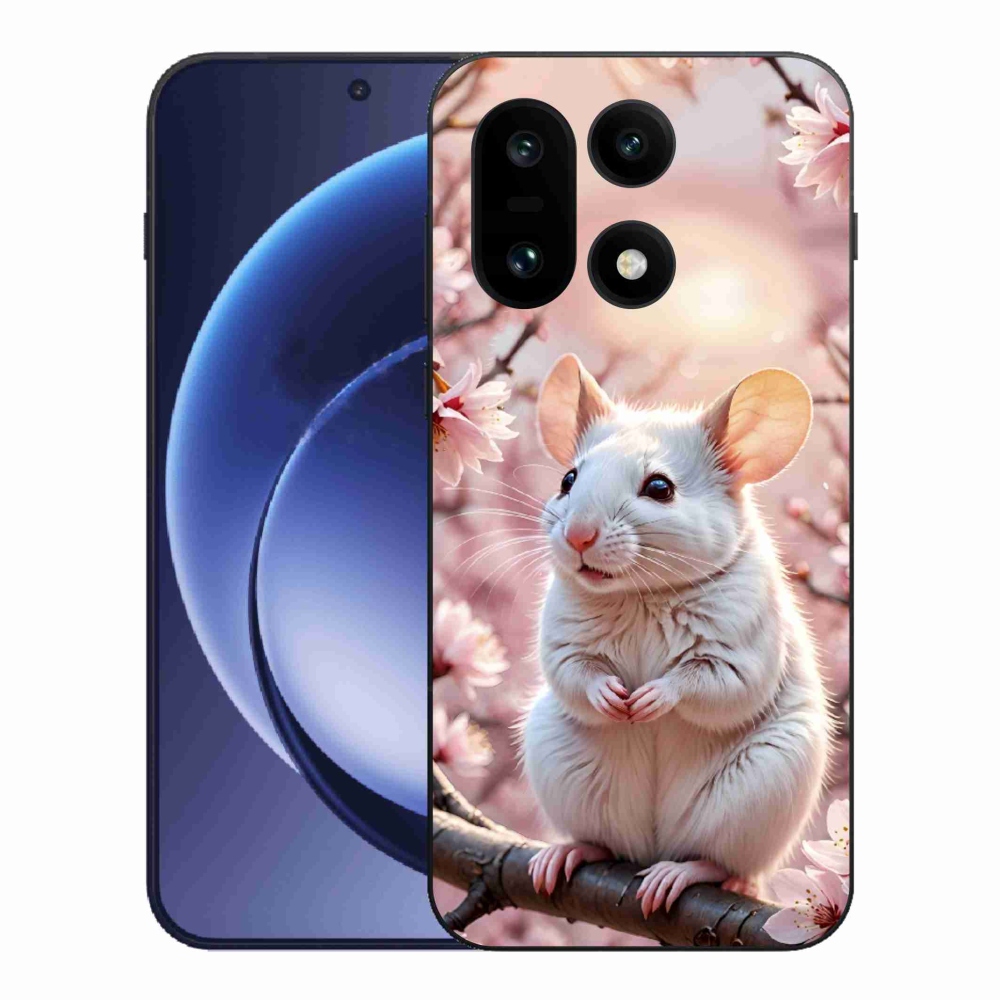 Zselés borítás mmCase a One Plus 15-öshöz - fehér egér ágon