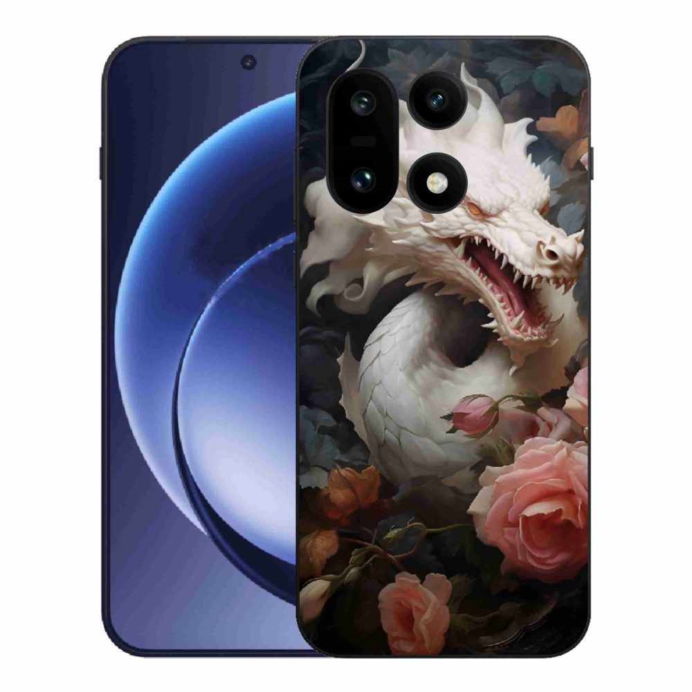 Zselés borítás mmCase a One Plus 15-ön - fehér sárkány