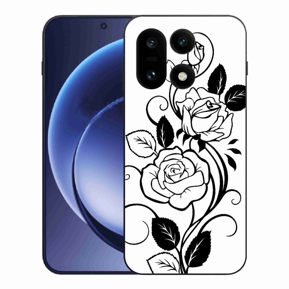 Zselés borítás mmCase a One Plus 15 készülékhez - fekete-fehér rózsa