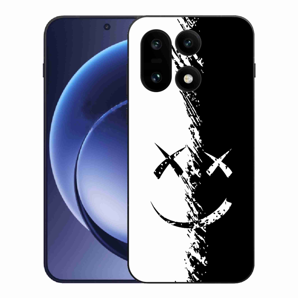 Zselés borító mmCase a One Plus 15 készülékhez - fekete-fehér smiley