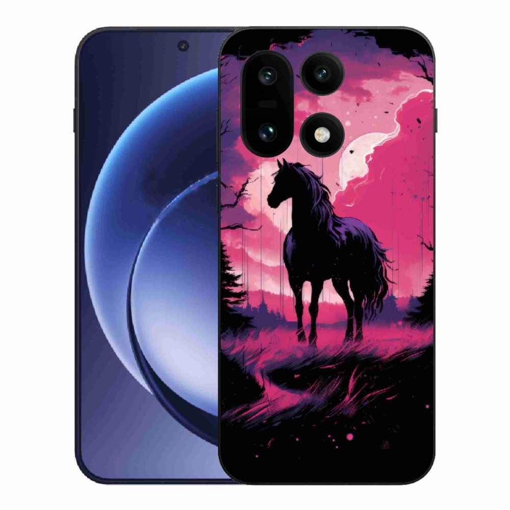 Zselés tok mmCase a One Plus 15 készülékhez - fekete rajzfilm ló 1