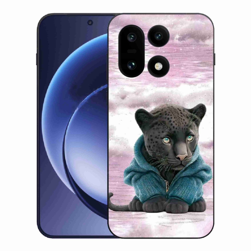 Gél borítás mmCase a One Plus 15 készülékhez - fekete párduc pulóverben