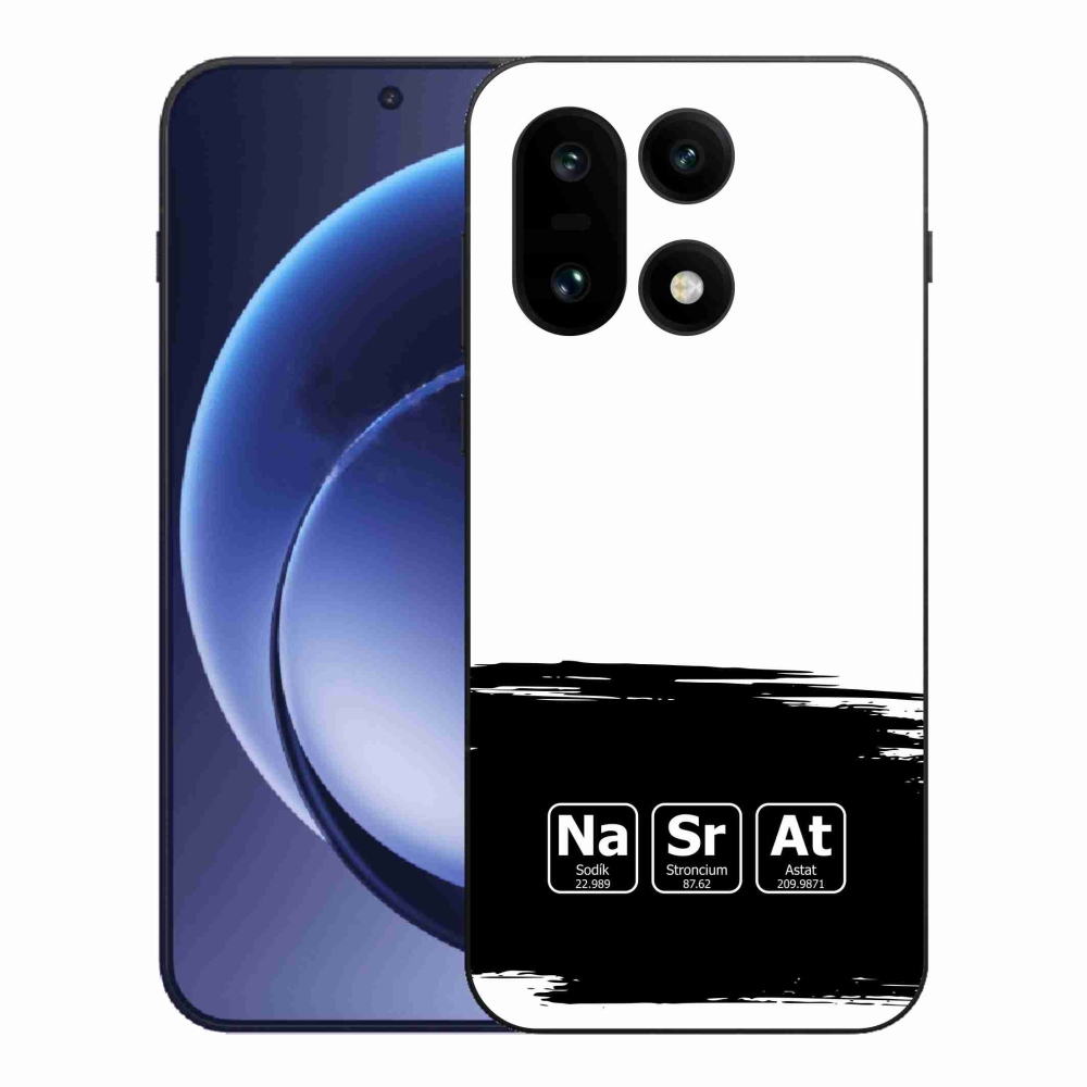 Gél borítás mmCase on One Plus 15 - kémiai elemek fekete és fehér háttérrel