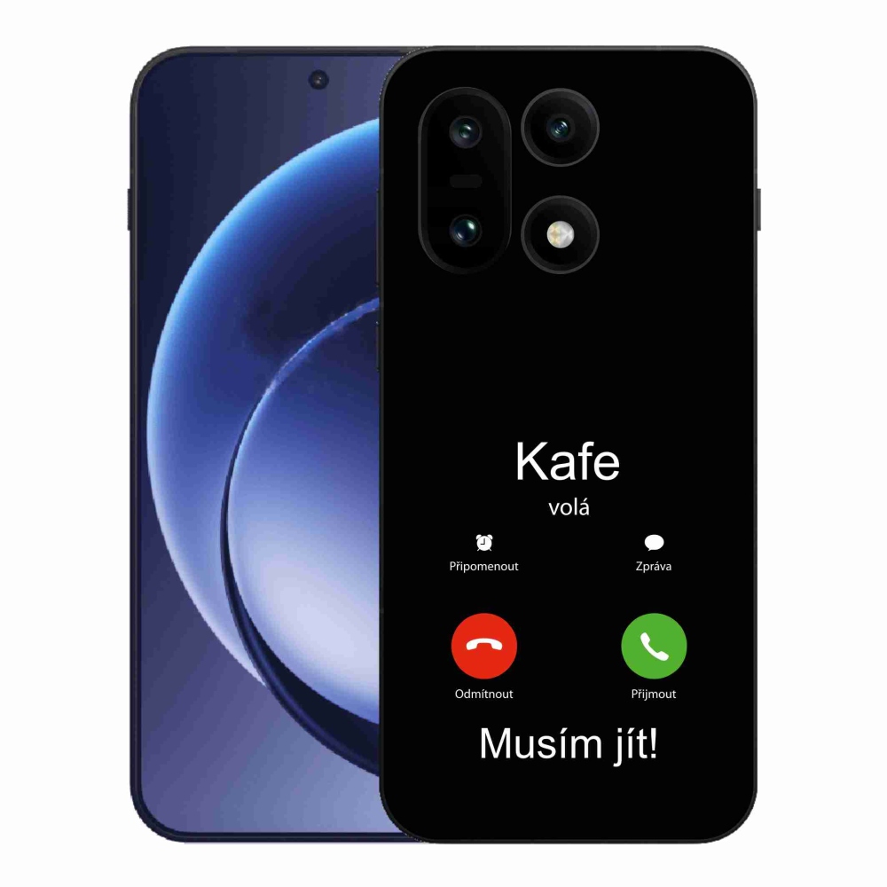 Gél borító mmCase a One Plus 15-ön - kávé hívó fekete háttérrel