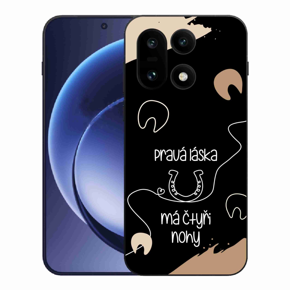 Gél borító mmCase a One Plus 15 készülékhez - Ló motívum fekete háttér