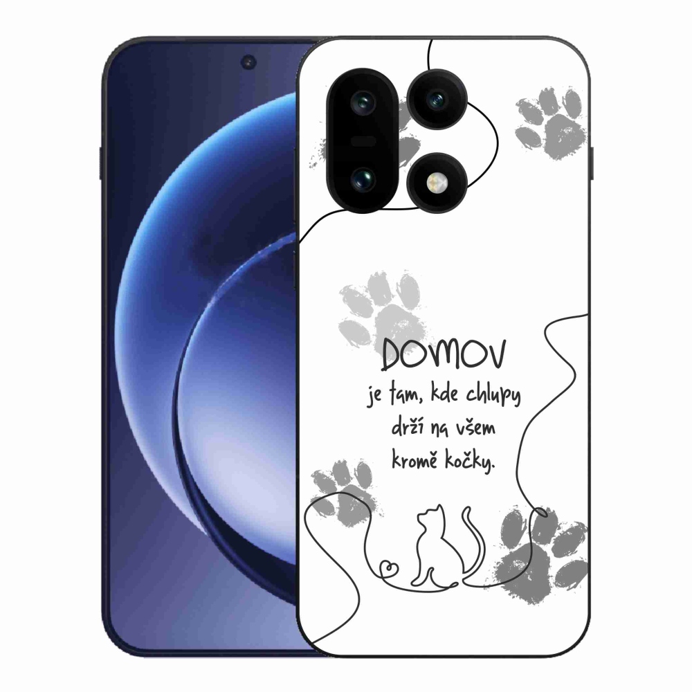 Zselés borító mmCase a One Plus 15 készülékhez - macska motívum fehér háttérrel