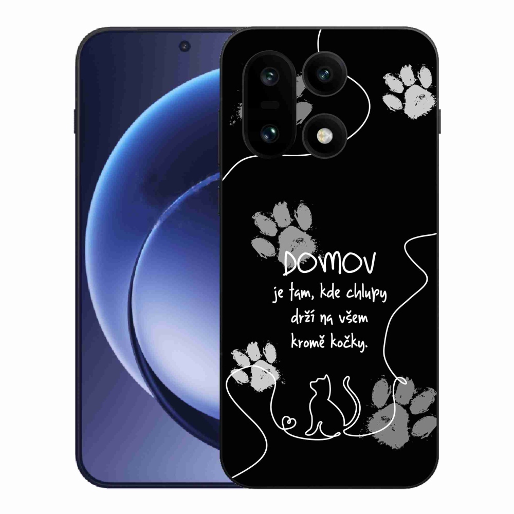 Gél borító mmCase a One Plus 15 készülékhez - macska motívum fekete háttérrel