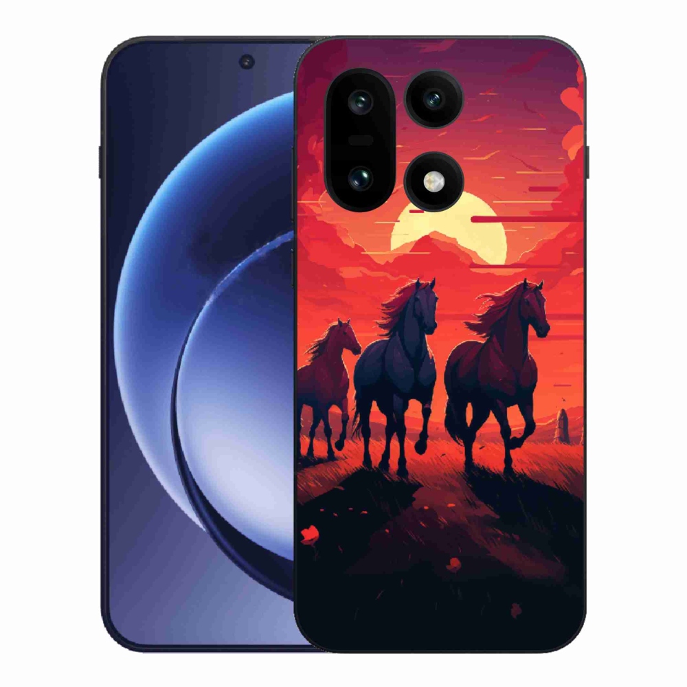 Zselés borítás mmCase a One Plus 15 készülékhez - lovak és naplemente