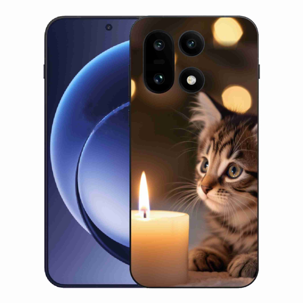 Zselés borító mmCase a One Plus 15-öshöz - cica és gyertya