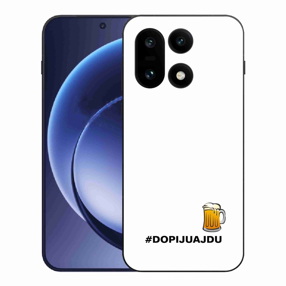 Gél borító mmCase a One Plus 15-öshöz - sör motívum 1 fehér háttérrel