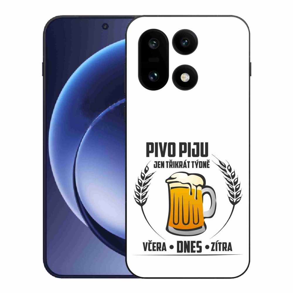Zselés borító mmCase a One Plus 15 készülékhez - sör motívum fehér háttérrel