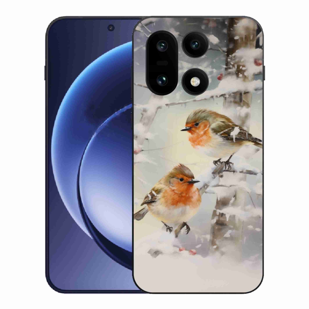 Zselés borítás mmCase a One Plus 15-öshöz - madarak télen
