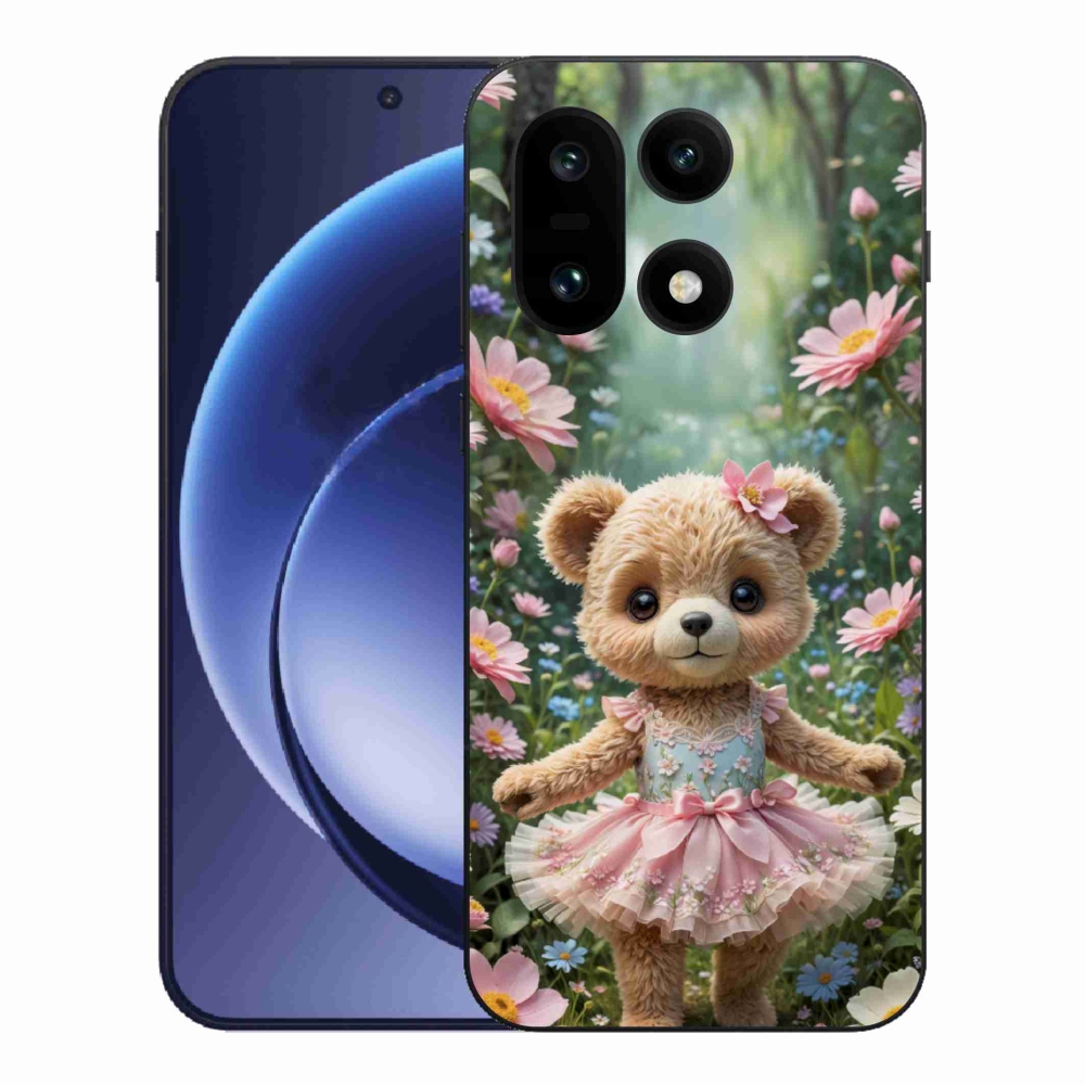 Zselés borítás mmCase a One Plus 15 készülékhez - aranyos mackó virágokkal