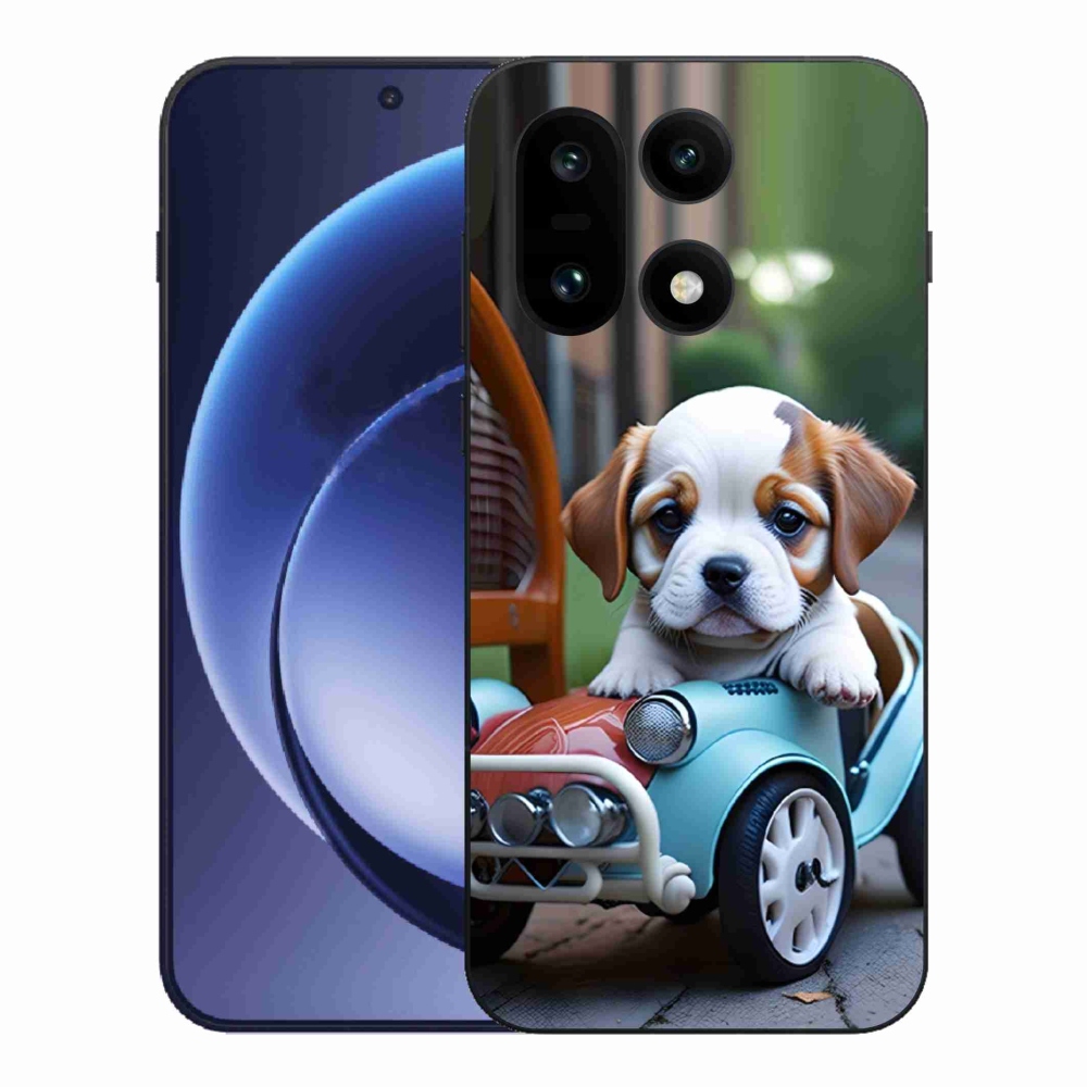 Gél borítás mmCase a One Plus 15-öshöz - kiskutya retro autóban
