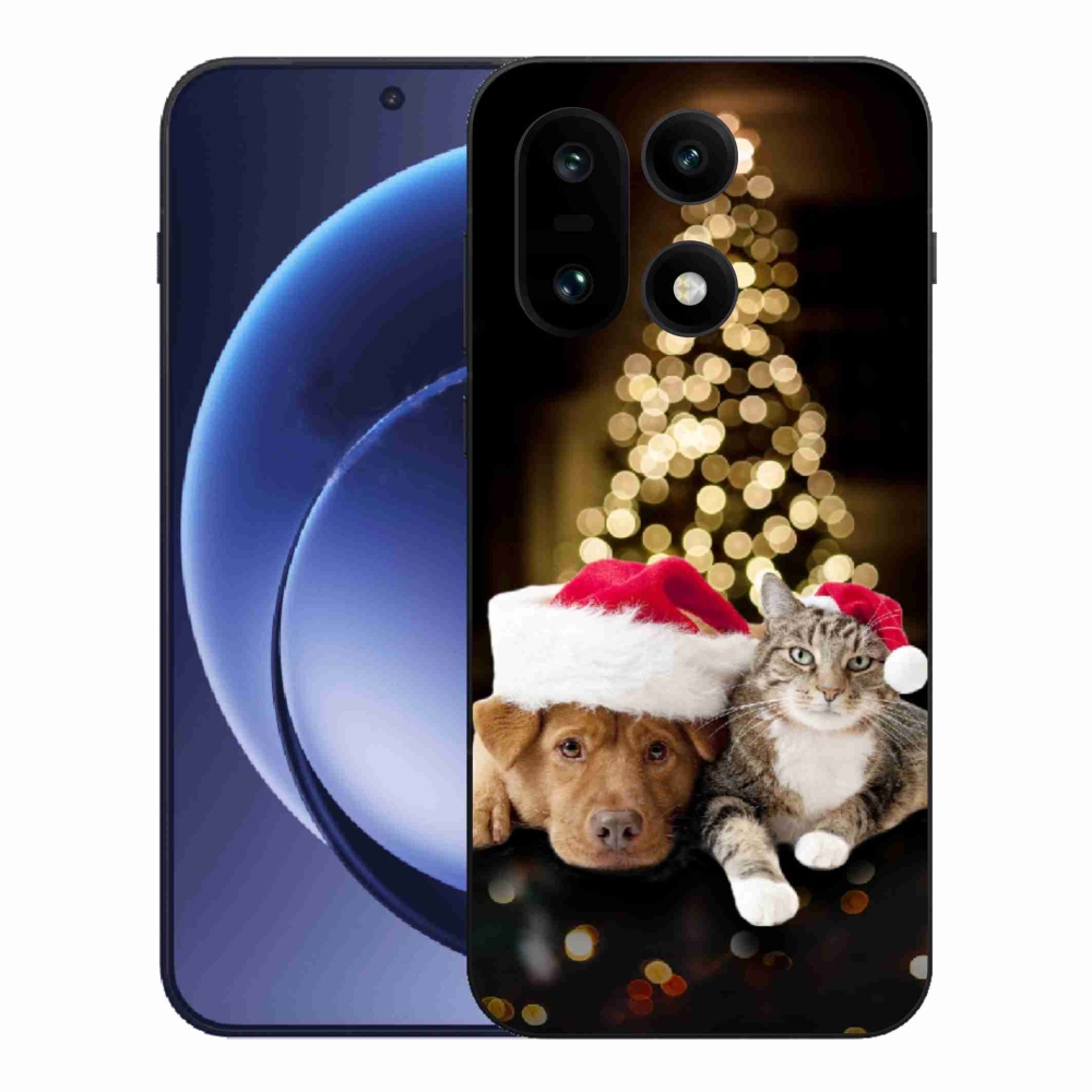 Zselés borító mmCase a One Plus 15 készülékhez - Karácsonyi kutya és macska