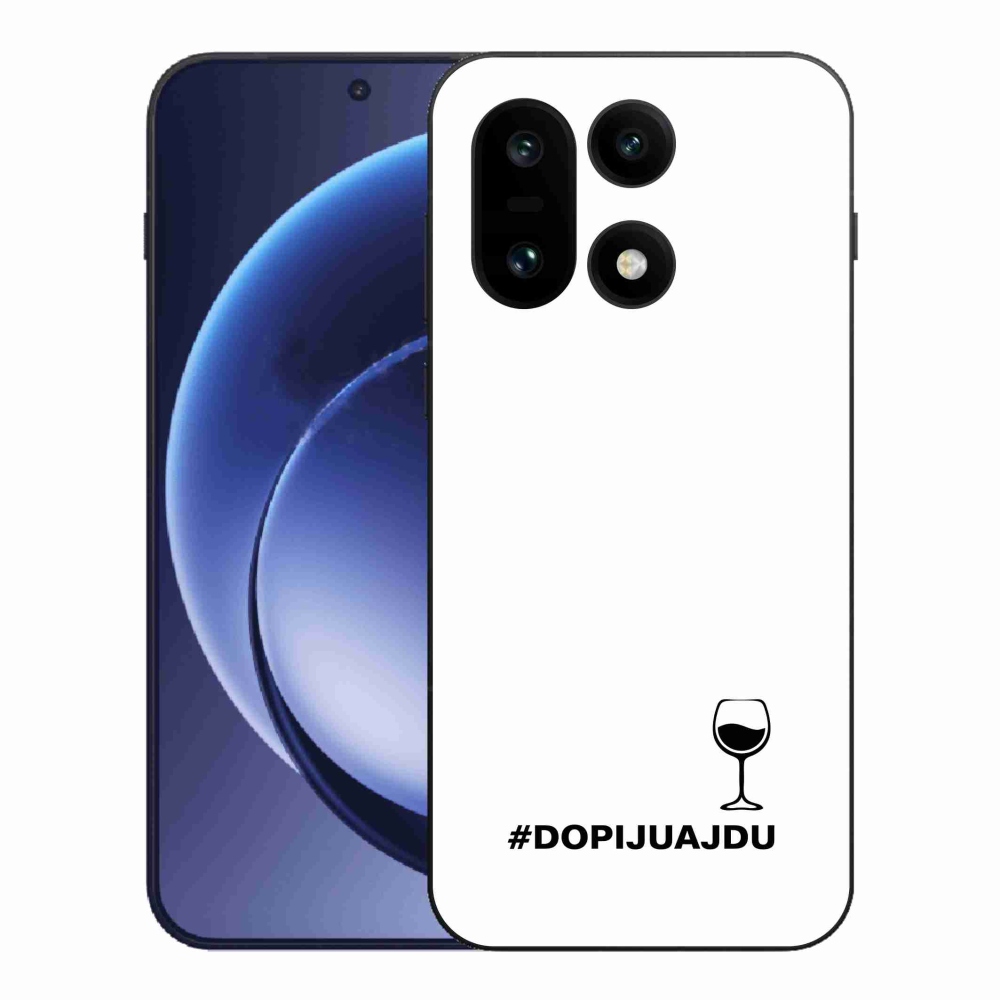 Gél borító mmCase a One Plus 15 készülékhez - bor motívum fehér háttérrel