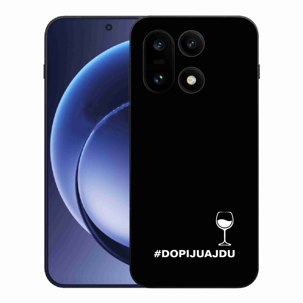 Gél borító mmCase a One Plus 15 készülékhez - bor motívum fekete háttérrel